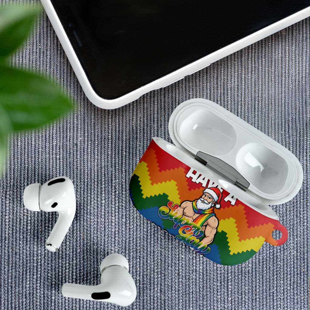 Have A Super Gay Holiday Christmas AirPods Case Xmas Holiday Patterns - Wonder Print Shop