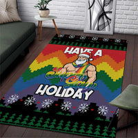 Have A Super Gay Holiday Christmas Area Rug Xmas Holiday Patterns - Wonder Print Shop