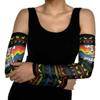 Have A Super Gay Holiday Christmas Arm Sleeves Xmas Holiday Patterns - Wonder Print Shop