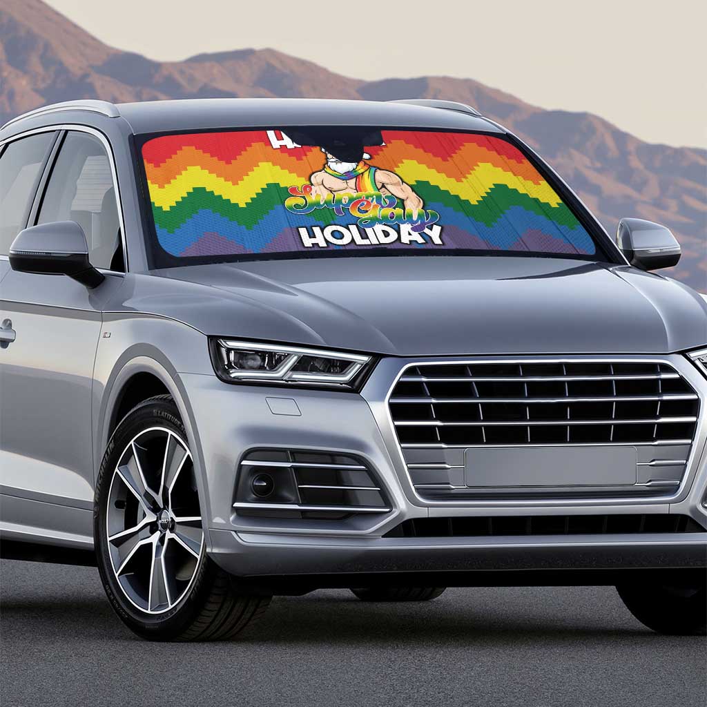 Have A Super Gay Holiday Christmas Auto Sun Shade Xmas Holiday Patterns - Wonder Print Shop