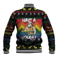 Have A Super Gay Holiday Christmas Baseball Jacket Xmas Holiday Patterns - Wonder Print Shop