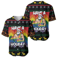 Have A Super Gay Holiday Christmas Baseball Jersey Xmas Holiday Patterns - Wonder Print Shop
