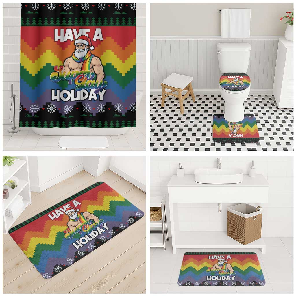 Have A Super Gay Holiday Christmas Bathroom Set Xmas Holiday Patterns - Wonder Print Shop