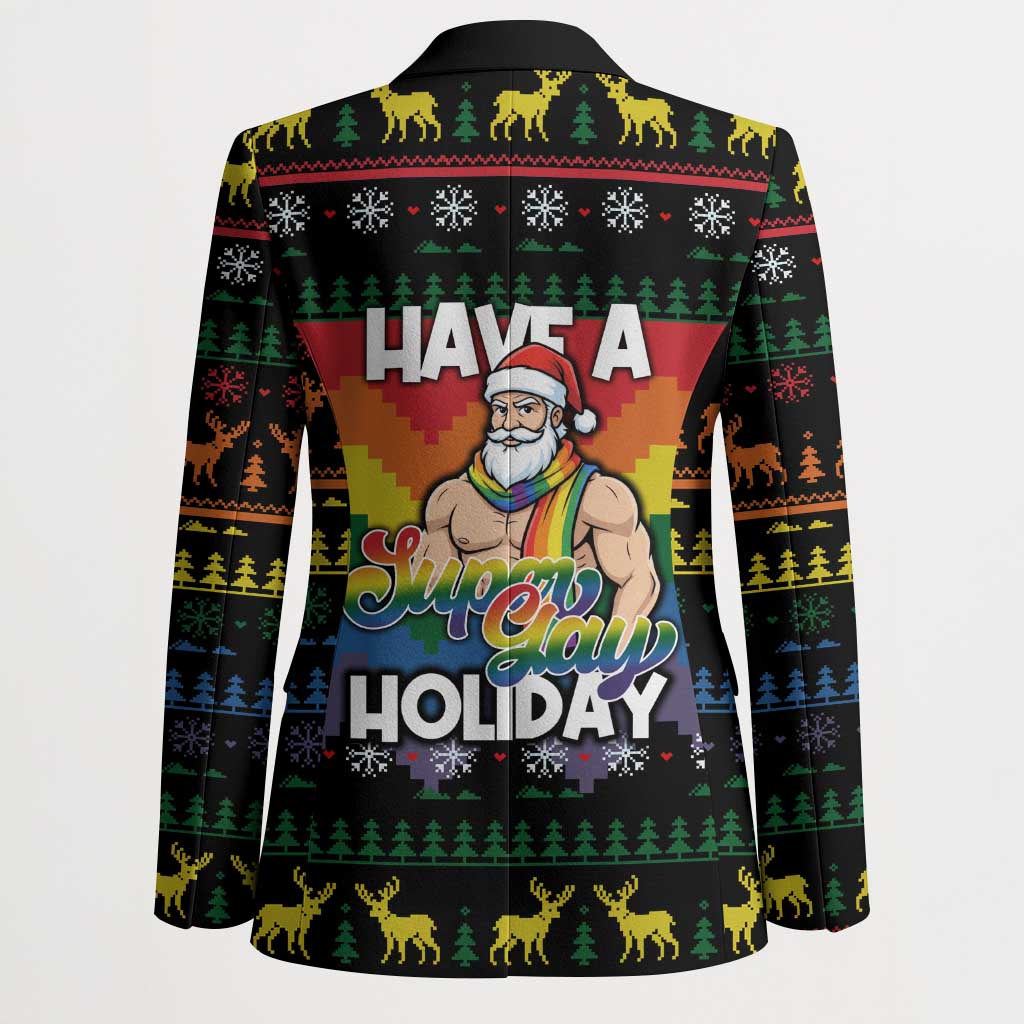 Have A Super Gay Holiday Christmas Blazer Xmas Holiday Patterns - Wonder Print Shop