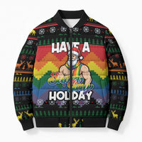 Have A Super Gay Holiday Christmas Bomber Puffer Jacket Xmas Holiday Patterns - Wonder Print Shop