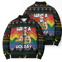 Have A Super Gay Holiday Christmas Bomber Puffer Jacket Xmas Holiday Patterns - Wonder Print Shop