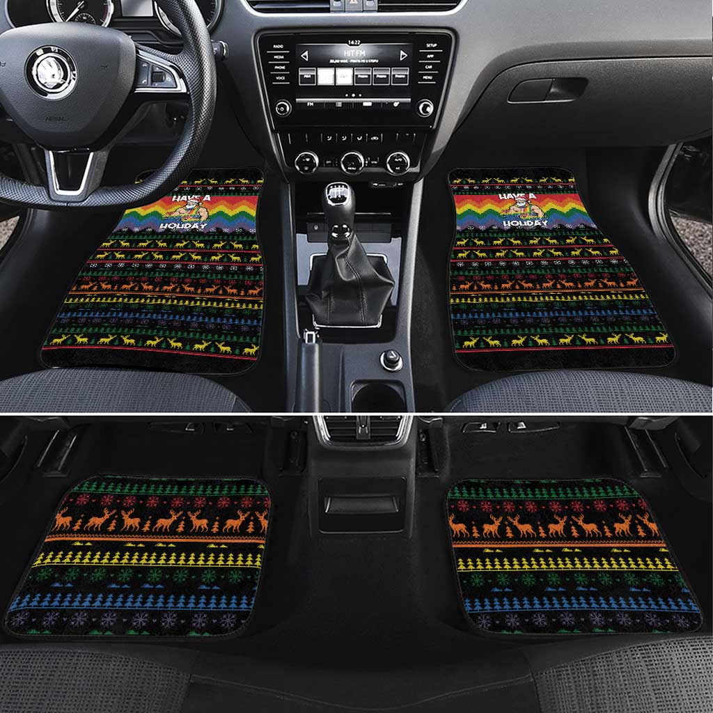 Have A Super Gay Holiday Christmas Car Mats Xmas Holiday Patterns - Wonder Print Shop