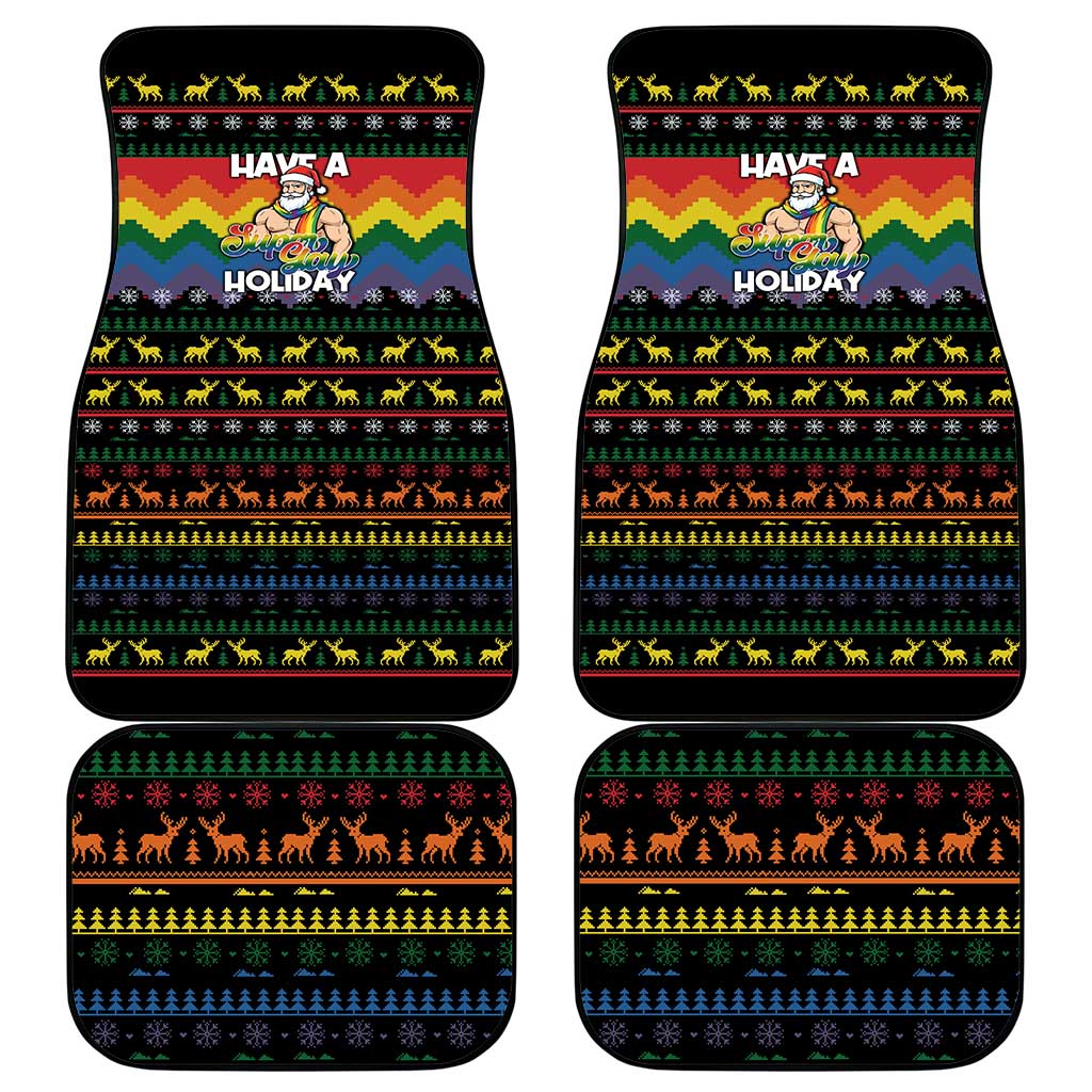 Have A Super Gay Holiday Christmas Car Mats Xmas Holiday Patterns - Wonder Print Shop