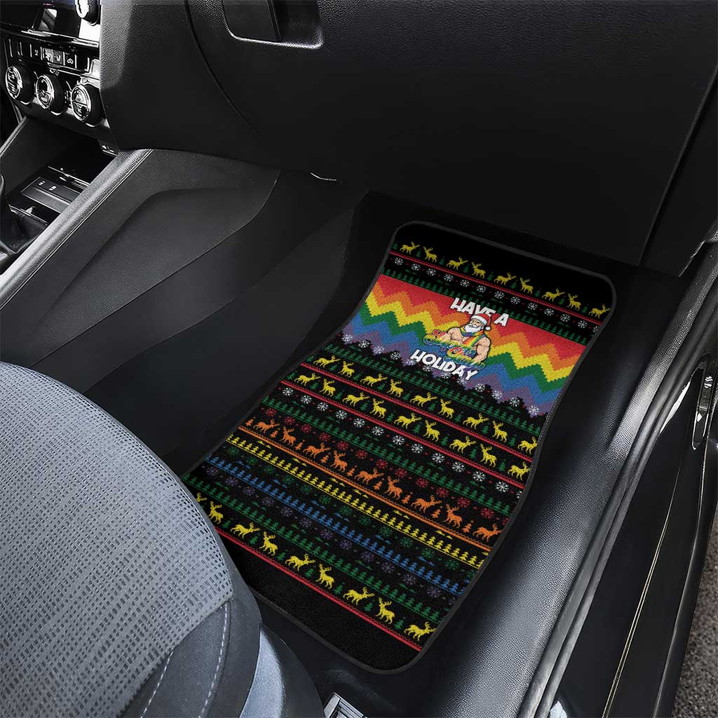 Have A Super Gay Holiday Christmas Car Mats Xmas Holiday Patterns - Wonder Print Shop