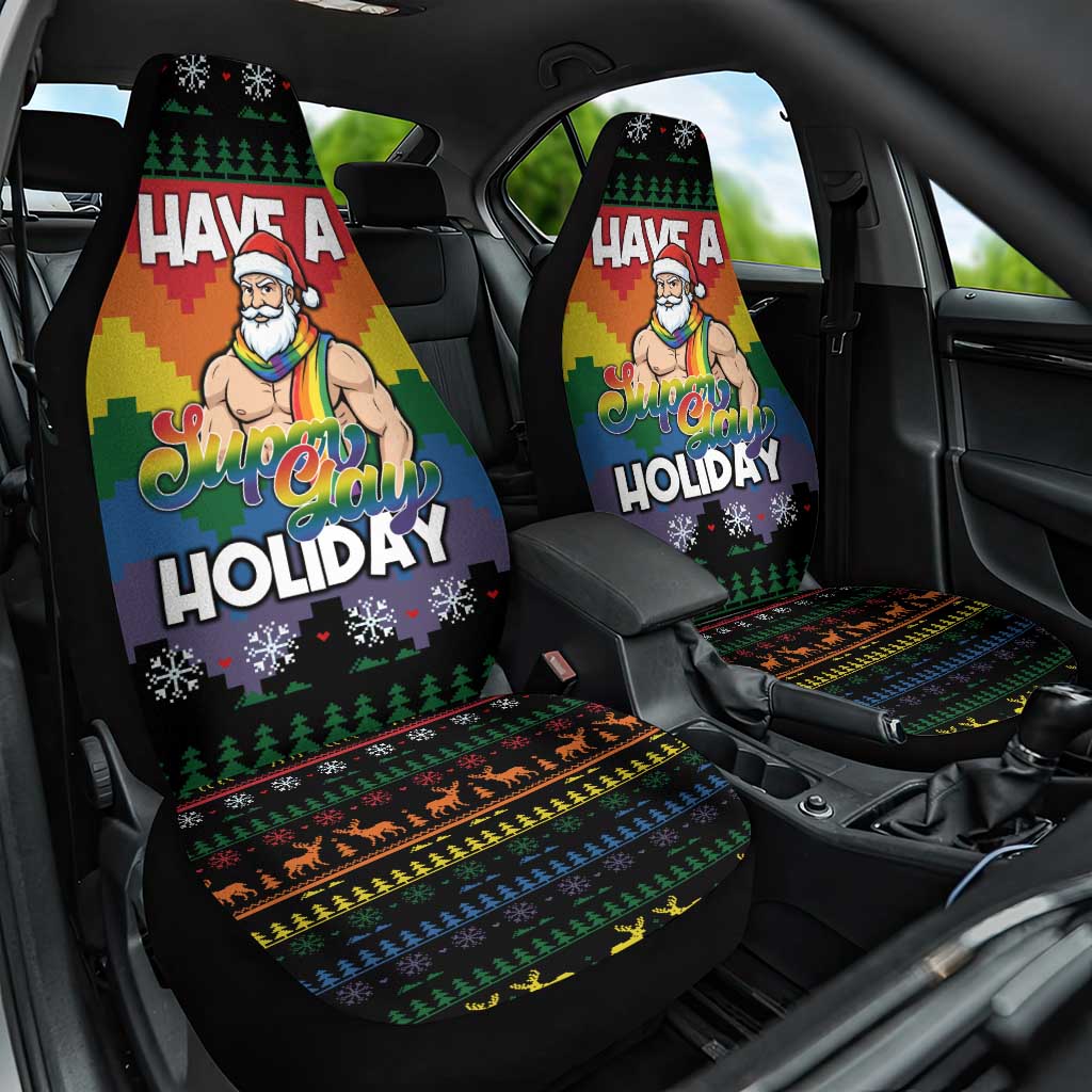 Have A Super Gay Holiday Christmas Car Seat Cover Xmas Holiday Patterns - Wonder Print Shop