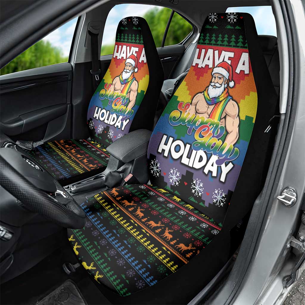 Have A Super Gay Holiday Christmas Car Seat Cover Xmas Holiday Patterns - Wonder Print Shop