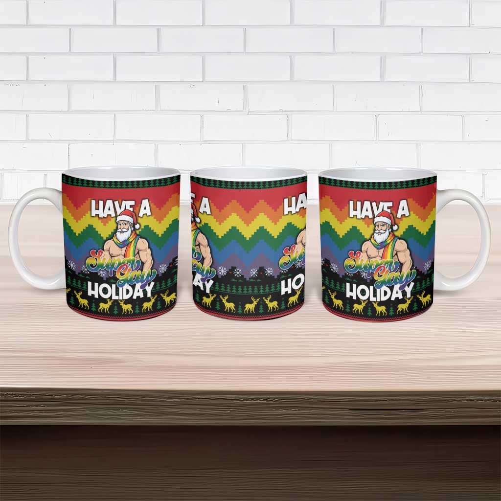 Have A Super Gay Holiday Christmas Ceramic Mug Xmas Holiday Patterns - Wonder Print Shop