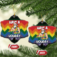 Have A Super Gay Holiday Christmas Ceramic Ornament Xmas Holiday Patterns - Wonder Print Shop