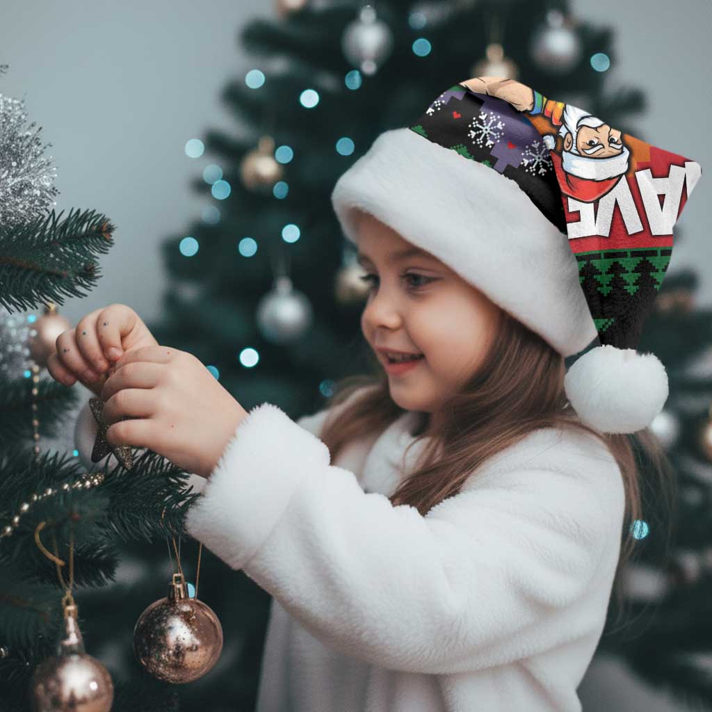 Have A Super Gay Holiday Christmas Santa Hat Xmas Holiday Patterns - Wonder Print Shop