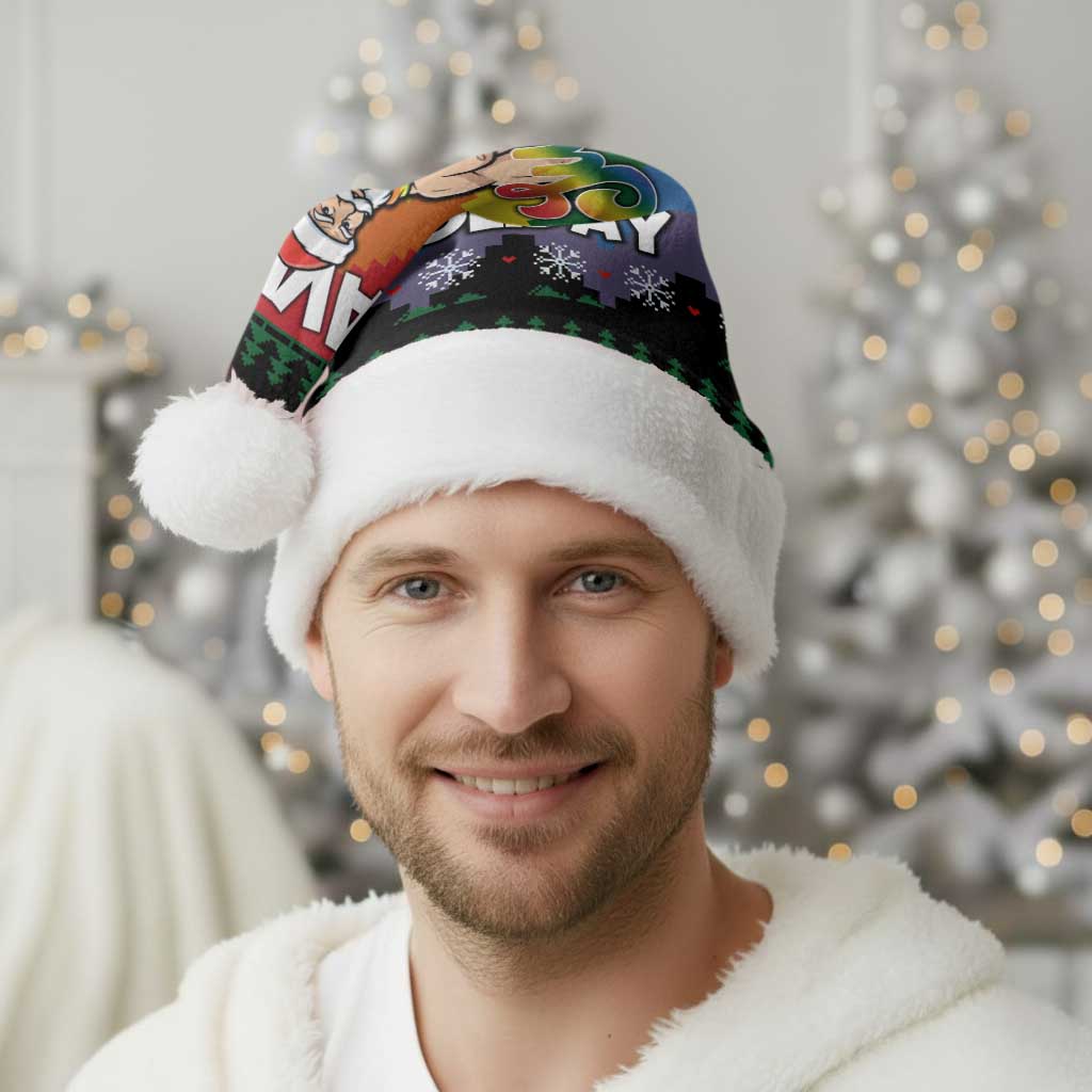 Have A Super Gay Holiday Christmas Santa Hat Xmas Holiday Patterns - Wonder Print Shop