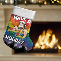 Have A Super Gay Holiday Christmas Stocking Xmas Holiday Patterns - Wonder Print Shop