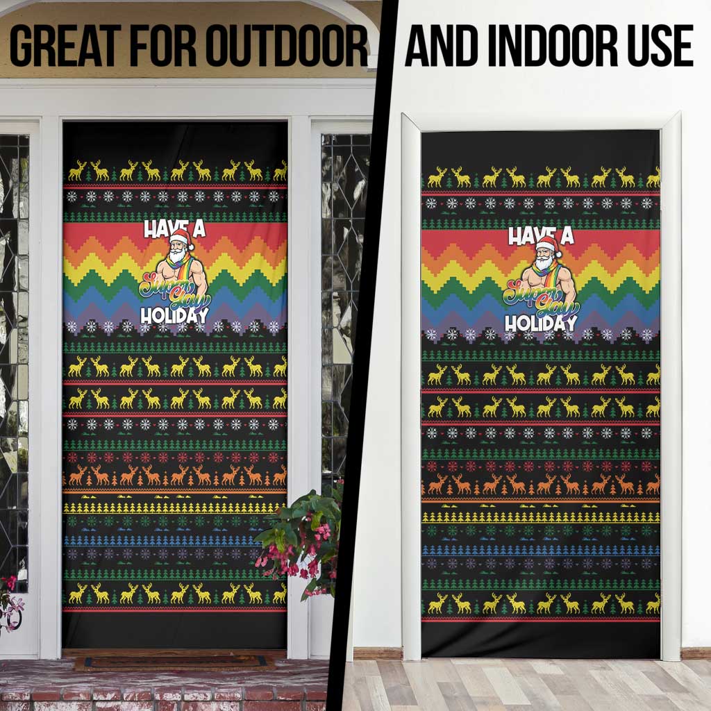 Have A Super Gay Holiday Christmas Door Cover Xmas Holiday Patterns - Wonder Print Shop