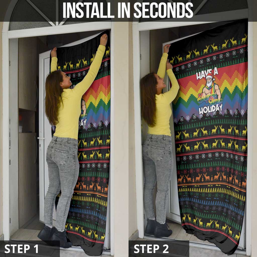 Have A Super Gay Holiday Christmas Door Cover Xmas Holiday Patterns - Wonder Print Shop