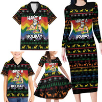 Have A Super Gay Holiday Christmas Family Matching Long Sleeve Bodycon Dress and Hawaiian Shirt Xmas Holiday Patterns - Wonder Print Shop