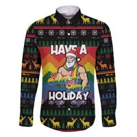 Have A Super Gay Holiday Christmas Family Matching Long Sleeve Bodycon Dress and Hawaiian Shirt Xmas Holiday Patterns - Wonder Print Shop