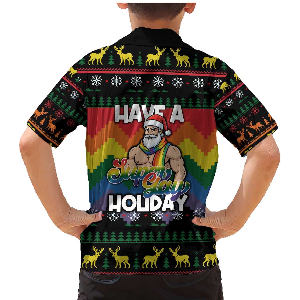 Have A Super Gay Holiday Christmas Family Matching Mermaid Dress and Hawaiian Shirt Xmas Holiday Patterns - Wonder Print Shop