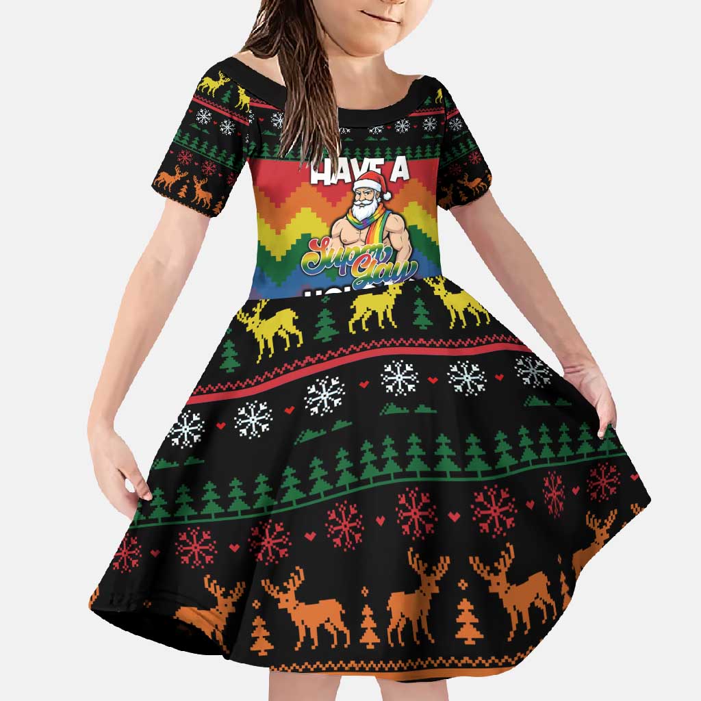 Have A Super Gay Holiday Christmas Family Matching Mermaid Dress and Hawaiian Shirt Xmas Holiday Patterns - Wonder Print Shop