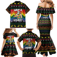 Have A Super Gay Holiday Christmas Family Matching Mermaid Dress and Hawaiian Shirt Xmas Holiday Patterns - Wonder Print Shop