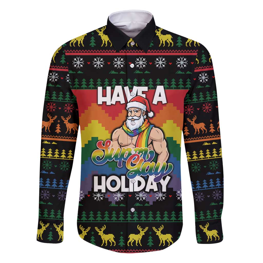 Have A Super Gay Holiday Christmas Family Matching Mermaid Dress and Hawaiian Shirt Xmas Holiday Patterns - Wonder Print Shop