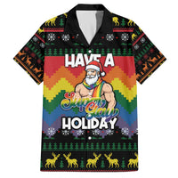 Have A Super Gay Holiday Christmas Family Matching Off The Shoulder Long Sleeve Dress and Hawaiian Shirt Xmas Holiday Patterns - Wonder Print Shop