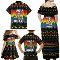 Have A Super Gay Holiday Christmas Family Matching Off Shoulder Maxi Dress and Hawaiian Shirt Xmas Holiday Patterns - Wonder Print Shop