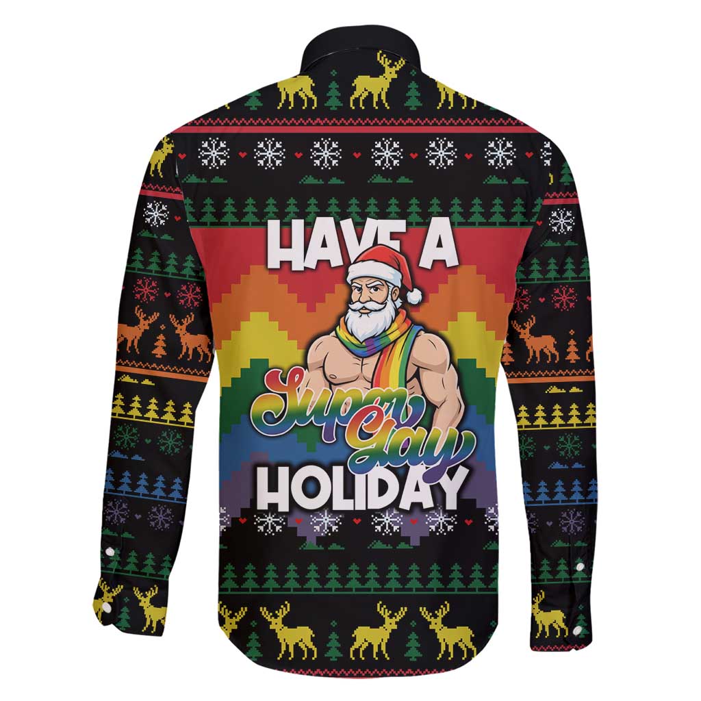 Have A Super Gay Holiday Christmas Family Matching Off Shoulder Maxi Dress and Hawaiian Shirt Xmas Holiday Patterns - Wonder Print Shop
