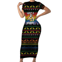 Have A Super Gay Holiday Christmas Family Matching Short Sleeve Bodycon Dress and Hawaiian Shirt Xmas Holiday Patterns - Wonder Print Shop