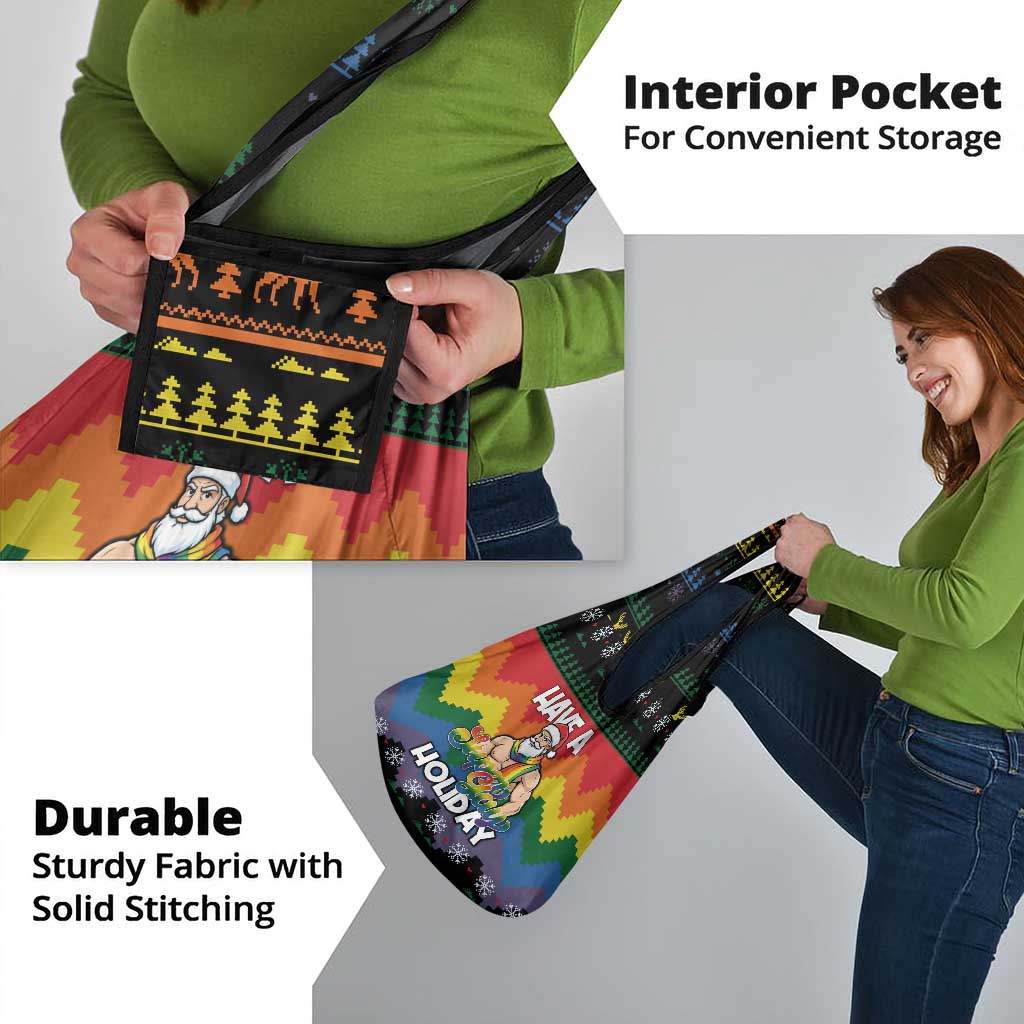 Have A Super Gay Holiday Christmas Grocery Bag Xmas Holiday Patterns - Wonder Print Shop