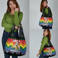 Have A Super Gay Holiday Christmas Grocery Bag Xmas Holiday Patterns - Wonder Print Shop