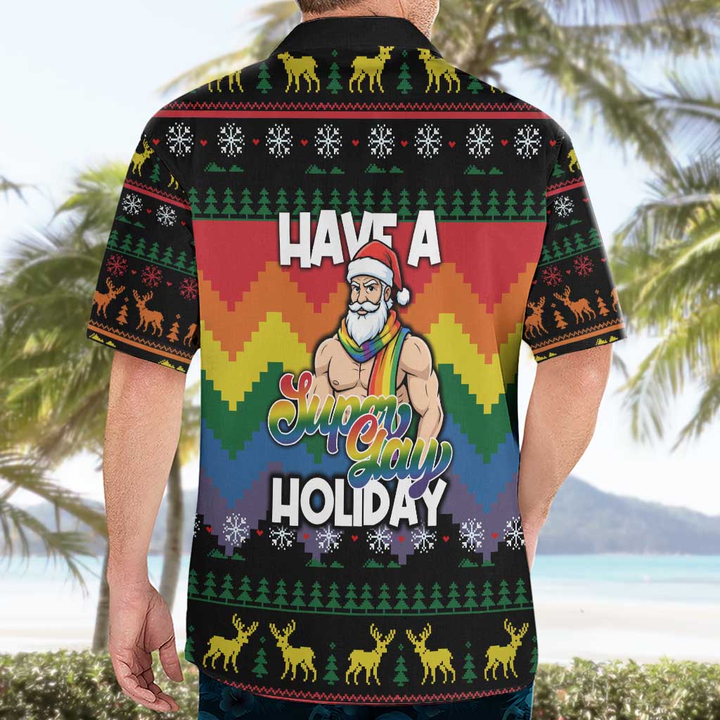 Have A Super Gay Holiday Christmas Hawaiian Shirt Xmas Holiday Patterns - Wonder Print Shop