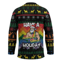 Have A Super Gay Holiday Christmas Hockey Jersey Xmas Holiday Patterns - Wonder Print Shop