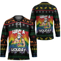Have A Super Gay Holiday Christmas Hockey Jersey Xmas Holiday Patterns - Wonder Print Shop