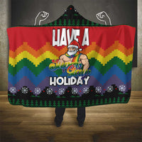 Have A Super Gay Holiday Christmas Hooded Blanket Xmas Holiday Patterns - Wonder Print Shop