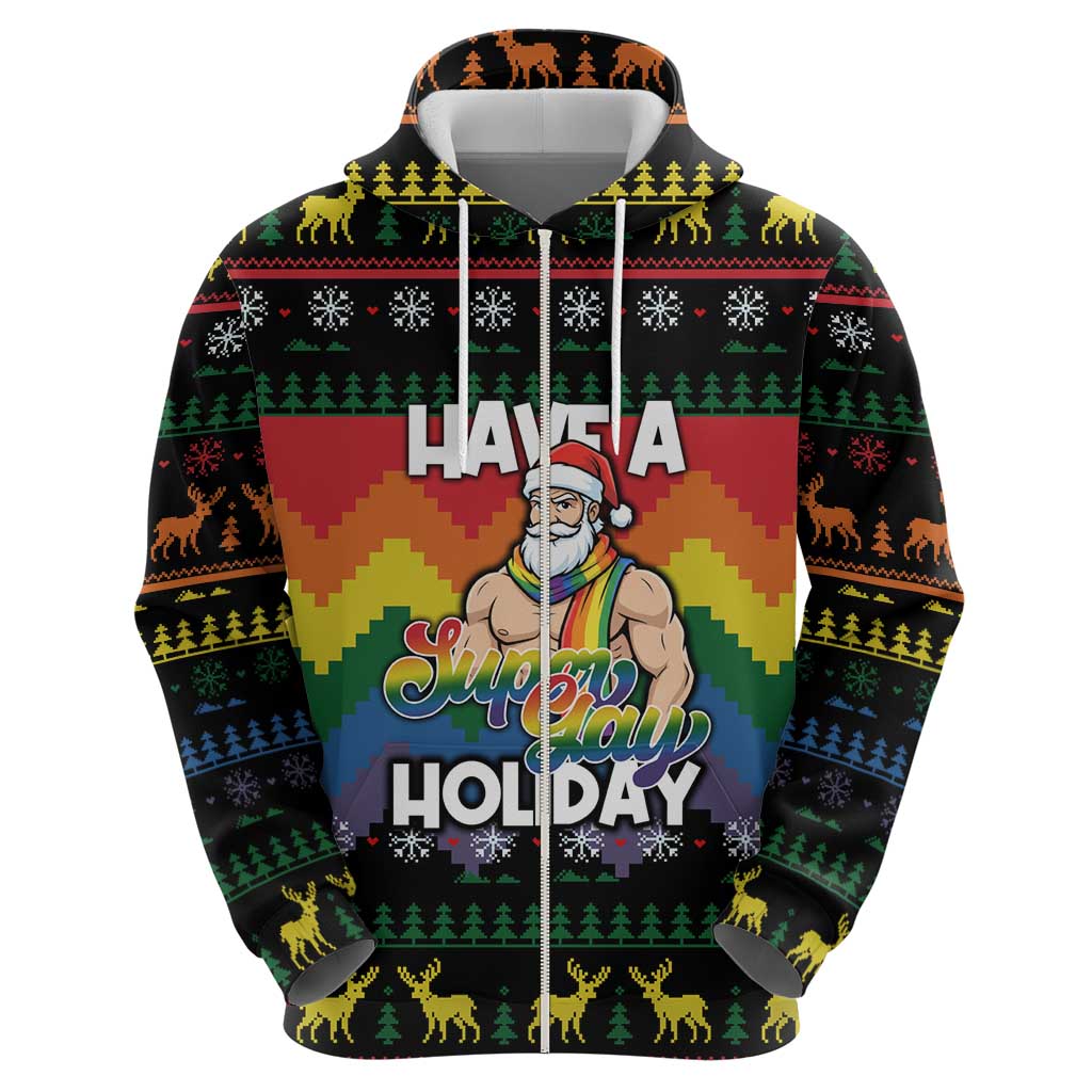 Have A Super Gay Holiday Christmas Hoodie Xmas Holiday Patterns - Wonder Print Shop