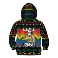 Have A Super Gay Holiday Christmas Kid Hoodie Xmas Holiday Patterns - Wonder Print Shop