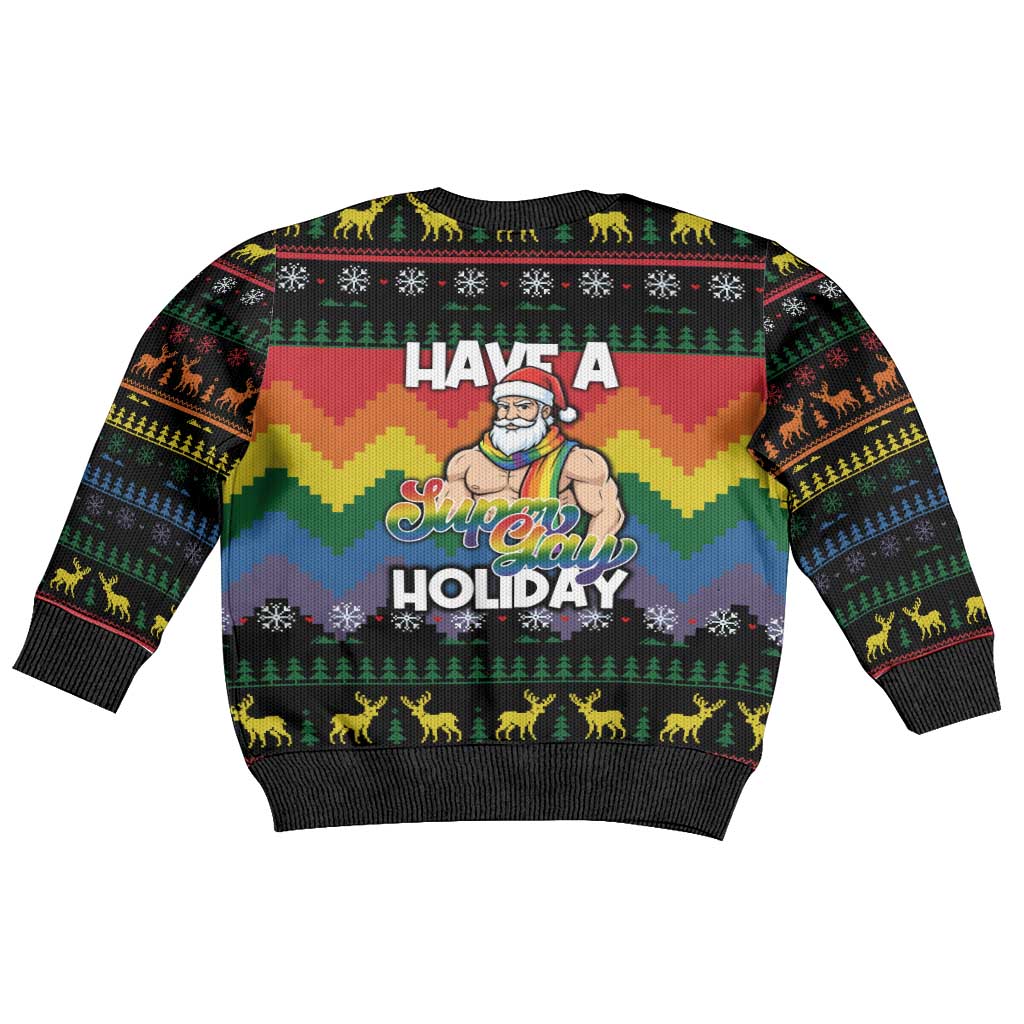Have A Super Gay Holiday Christmas Kid Ugly Christmas Sweater Xmas Holiday Patterns - Wonder Print Shop