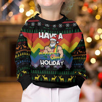 Have A Super Gay Holiday Christmas Kid Ugly Christmas Sweater Xmas Holiday Patterns - Wonder Print Shop