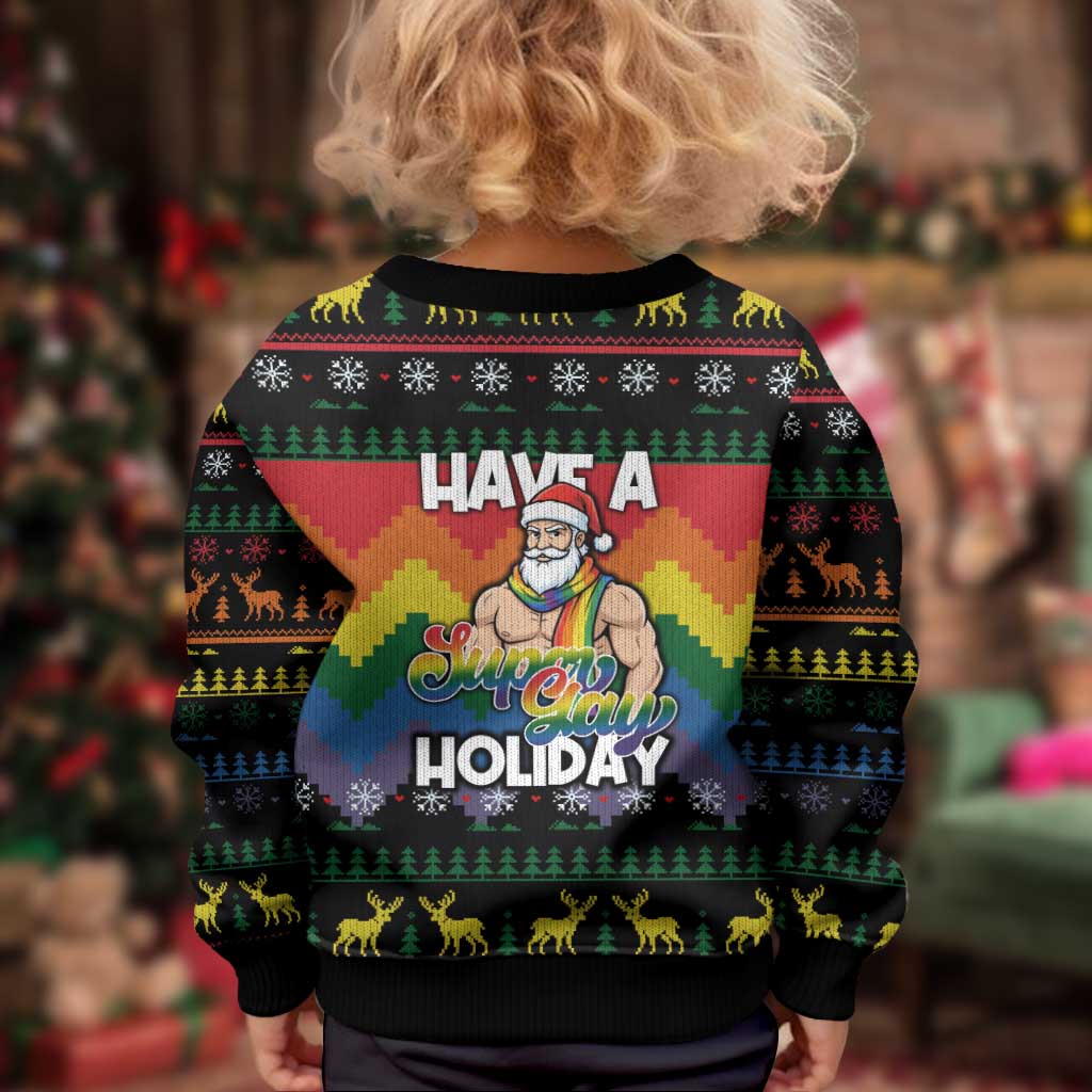 Have A Super Gay Holiday Christmas Kid Ugly Christmas Sweater Xmas Holiday Patterns - Wonder Print Shop