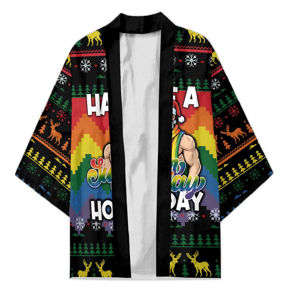 Have A Super Gay Holiday Christmas Kimono Xmas Holiday Patterns - Wonder Print Shop