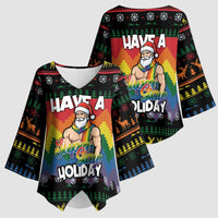 Have A Super Gay Holiday Christmas Kimono Sleeve Blouse Xmas Holiday Patterns - Wonder Print Shop