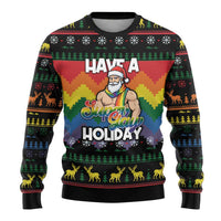 Have A Super Gay Holiday Christmas Ugly Christmas Sweater Xmas Holiday Patterns - Wonder Print Shop