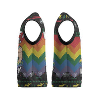 Have A Super Gay Holiday Christmas Knitted V-Neck Vest Xmas Holiday Patterns - Wonder Print Shop