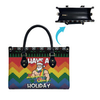 Have A Super Gay Holiday Christmas Leather Bag Xmas Holiday Patterns - Wonder Print Shop
