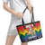 Have A Super Gay Holiday Christmas Leather Tote Bag Xmas Holiday Patterns - Wonder Print Shop