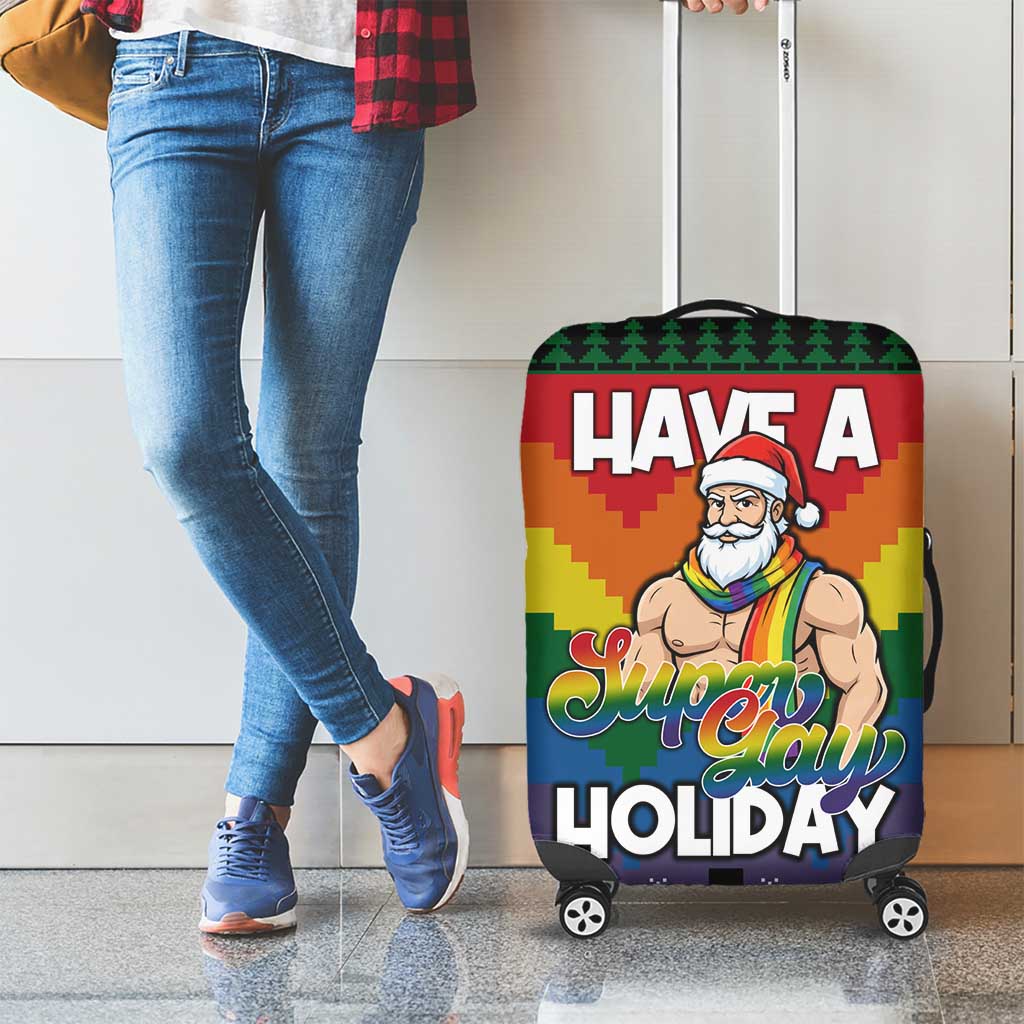 Have A Super Gay Holiday Christmas Luggage Cover Xmas Holiday Patterns - Wonder Print Shop